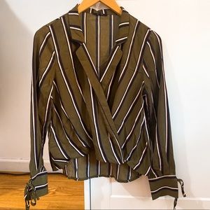 Olive stripped blouse